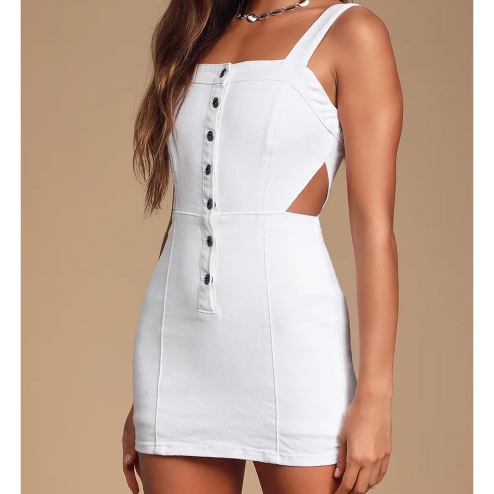Jack by BB Dakota White Denim Button-Front Dress